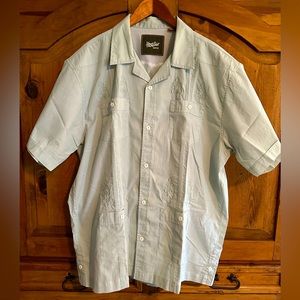 Howler Bros Guayabera Shirt - XL / Seafoam Microstripe